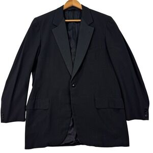 Vintage Oxxford Clothes Mens 42L Black Tuxedo Jacket Blazer Formal Heavyweight